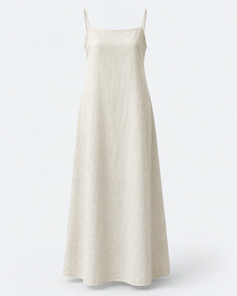 Linen Everyday Dress warna Ivory