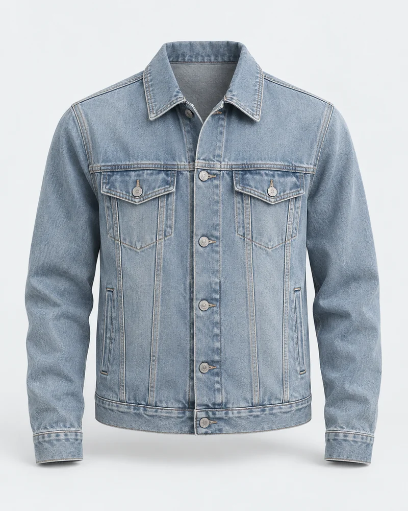 Washed Denim Jacket warna Faded blue